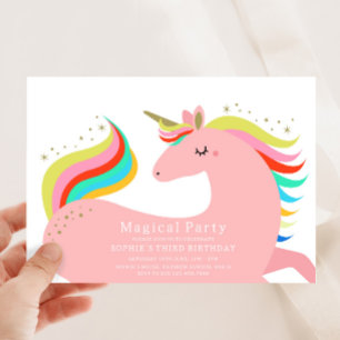 Convite de festas Magical Unicorn