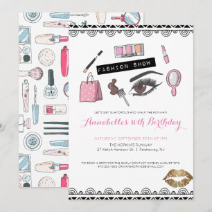 Convite de festas Makeup/Fashion Show