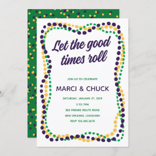 Convite de festas Mardi Gras