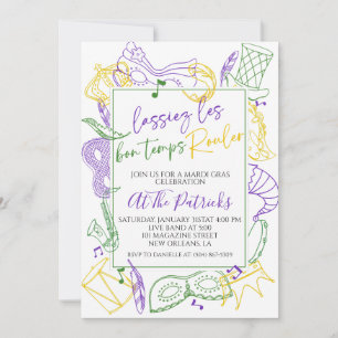 Convite de festas Mardi Gras