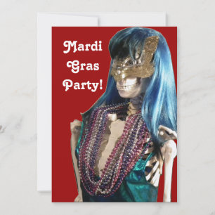 Convite de festas Mardi Gras
