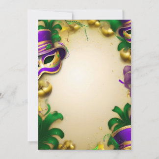 Convite de festas - Mardi Gras Design