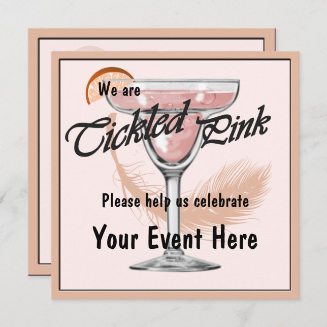 Convite de festas Margarita Tickles Fiesta (Frente/Verso)