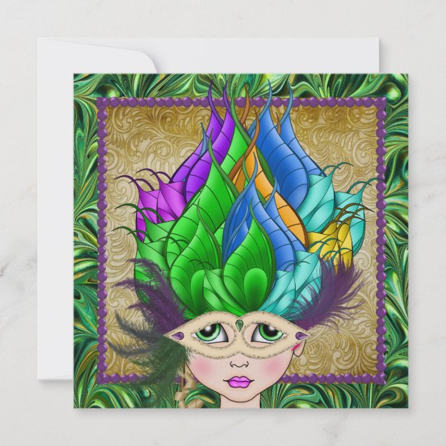 Convite de festas mascarada (Frente)