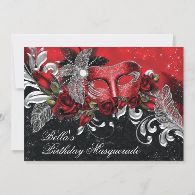 Convite de festas mascarada (Frente)