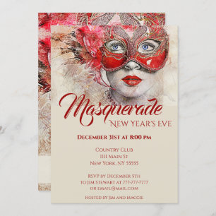 Convite de festas Mascarada colorido chic