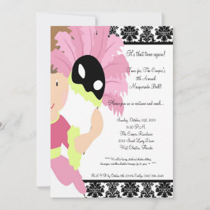 Convite de festas MasqueradeBall Halloween Bash 5x
