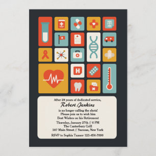 Convite de festas médico da aposentadoria do campo