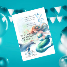 Convite de festas Mermaid