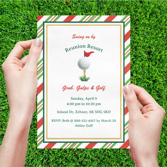 Convite de festas Mestre Pensado em Golfe (Criador carregado)