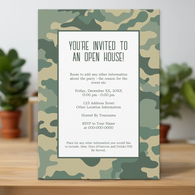 Convite de festas Militar/Camuflagem (Custom Invitation)