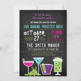 Convite de festas Monster Mash Halloween
