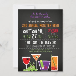 Convite de festas Monster Mash Halloween