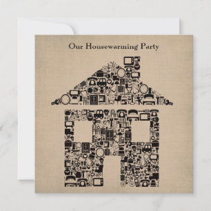 Convite de festas movente do Housewarming Home da