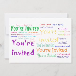 Convite de festas multicolor "Você é Convidado"