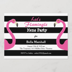Convite de festas na moda das galinhas do flamingo