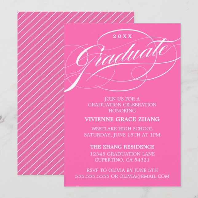 CONVITE DE FESTAS NA MODA ELEGANTE FORMANDO SCRIPT (Frente/Verso)