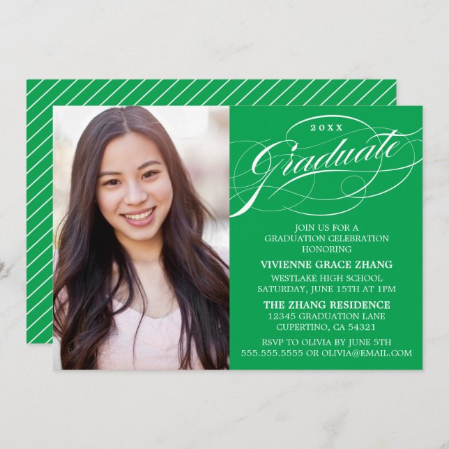 CONVITE DE FESTAS NA MODA ELEGANTE FORMANDO SCRIPT (Frente/Verso)