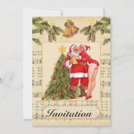 Convite de festas Natais vintages