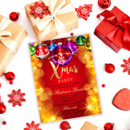Convite de festas Natal Baubles Holiday Xmas