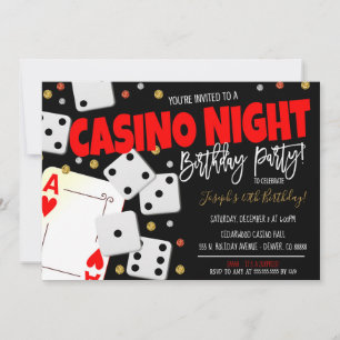 Convite de festas Noite de Casino