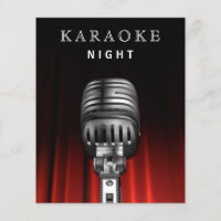 Convite de festas Noturno Black Karaoke