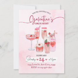 Convite de festas Noturno da Garota Galentine