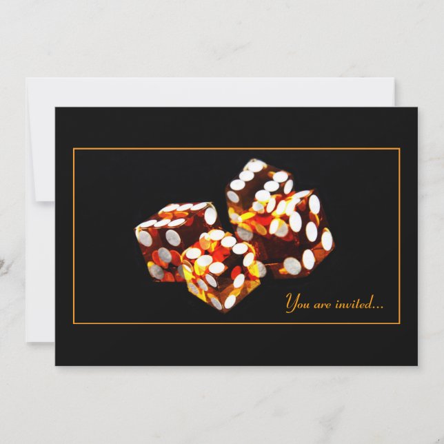 convite de festas noturno do jogo da sorte (Frente)