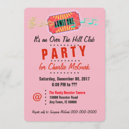 Convite de festas Over The Hill Club