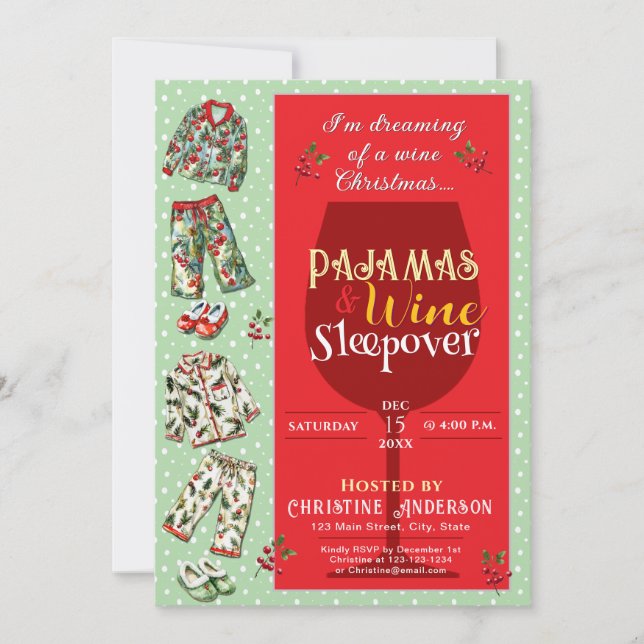 Convite de festas Pajama e Pancakes (Frente)
