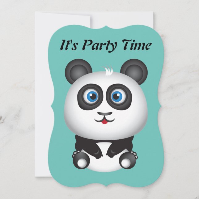 Convite de festas Panda (Frente)