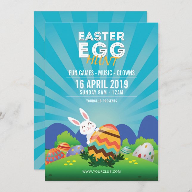 Convite de festas Páscoa (Frente/Verso)