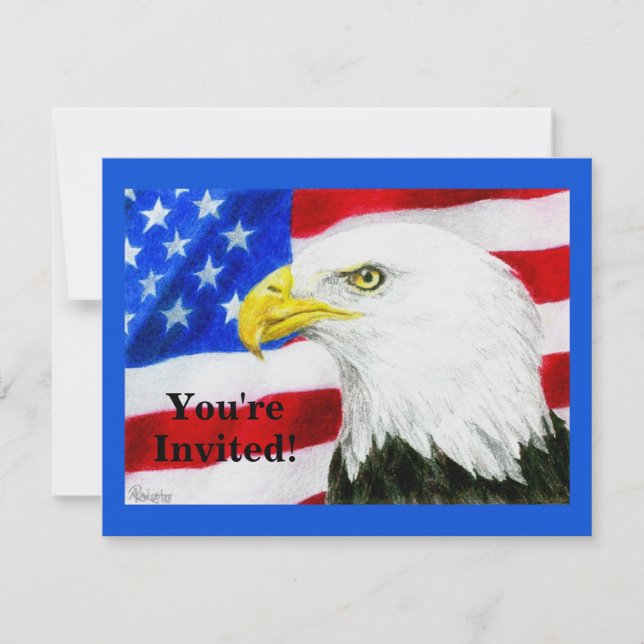 Convite de festas - Patriótico - "Orgulho American (Frente)