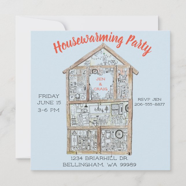 Convite de festas personalizado do Housewarming (Frente)