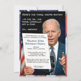 Convite de festas Personalizável Joe Biden