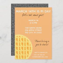 Convite de festas Pi Day com Dígitos Pi na Parte T