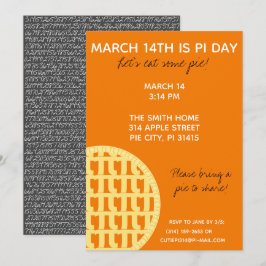 Convite de festas Pi Day com Dígitos Pi na Parte T