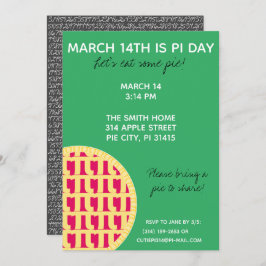 Convite de festas Pi Day com Dígitos Pi na Parte T
