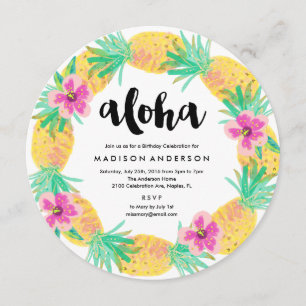 Convite de festas Pineapple Wreath