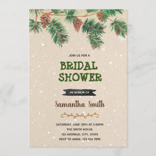 convite de festas pinecone do Natal