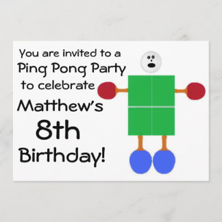 Convite de festas Ping Pong Birthday