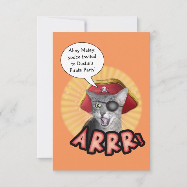 Convite de festas Pirata (Frente)