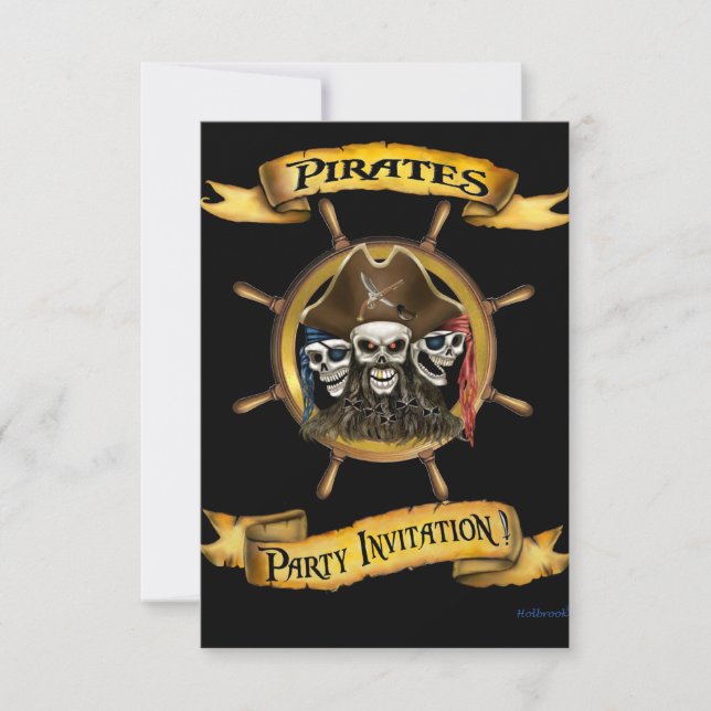 Convite de festas Pirates (Frente)