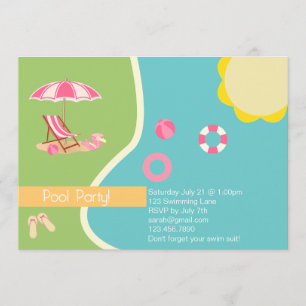 Convite de festas Piscina
