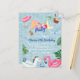 Convite de festas piscina