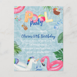 Convite de festas piscina