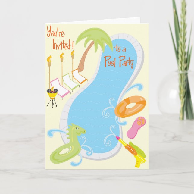 Convite de festas piscina (Frente)