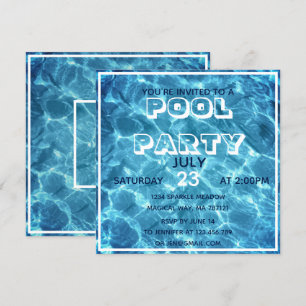 Convite de festas Piscina