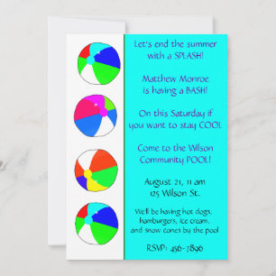 Convite de festas Piscina azul