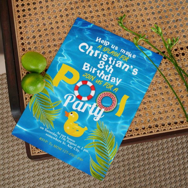 Convite de festas Piscina de Verão (Criador carregado)